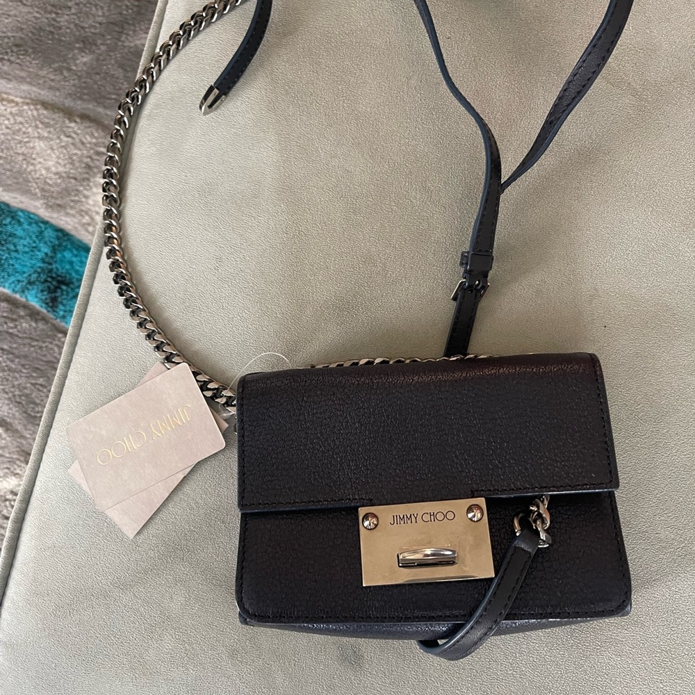 Jimmy Choo Black Crossbody Bag with Gold Hardware